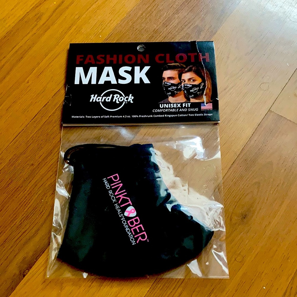 Hard rock breast cancer awareness mask unisex still wrapped